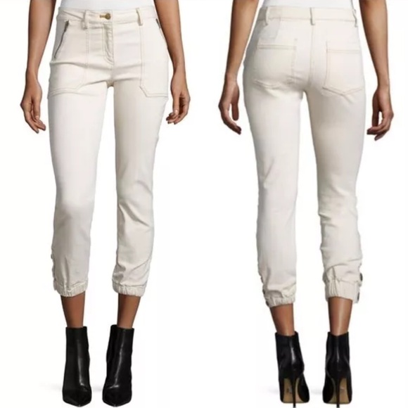 Veronica Beard Denim - VERONICA BEARD Cardiff Cropped Denim Cargo Pants Jeans